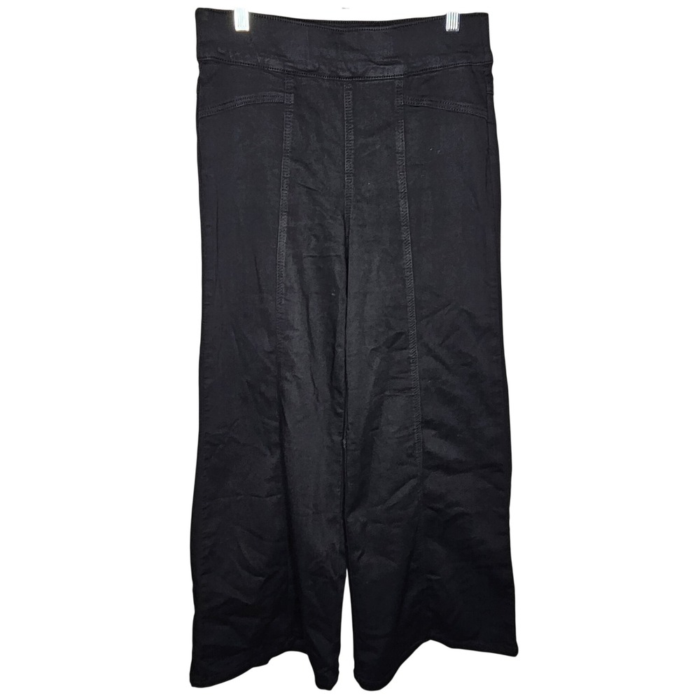 1822 Denim Womens Black Wide Leg Pull On Seam Detail Pants High Rise 8P 29P
